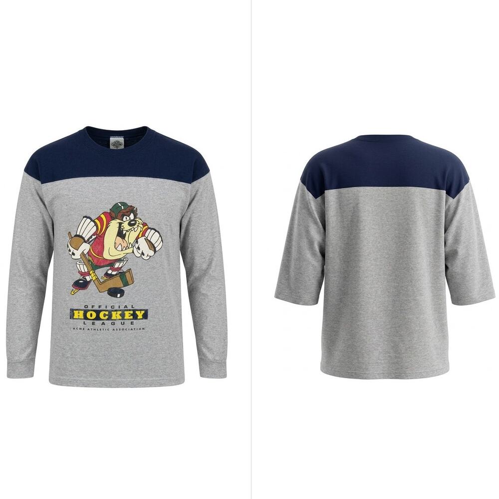 Vintage Acme Clothing Co 1991 Warner Bros Taz Hockey T-Shirt Men Size M